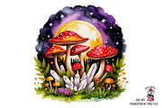 Mushroom and Crystal PNG Bunndle, a Graphic by Clipart Studio (Thumbnail 4 of 11)