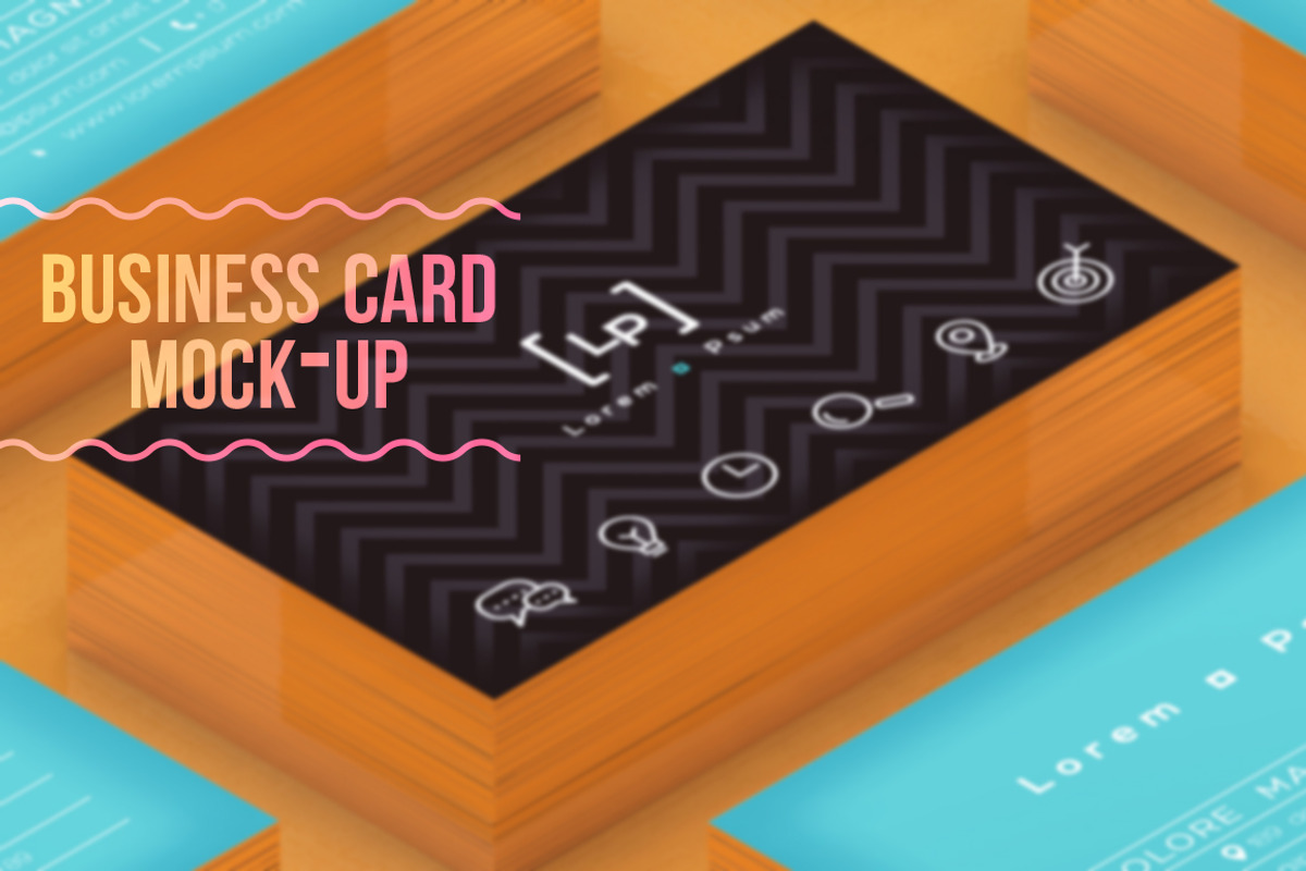 Isometric Business Card Mock-Up, a Print Template by graystudio (Photo 1 of 7)