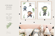 NINJA. Watercolor clipart, an Illustration by OlliArtDesign (Thumbnail 3 of 5)