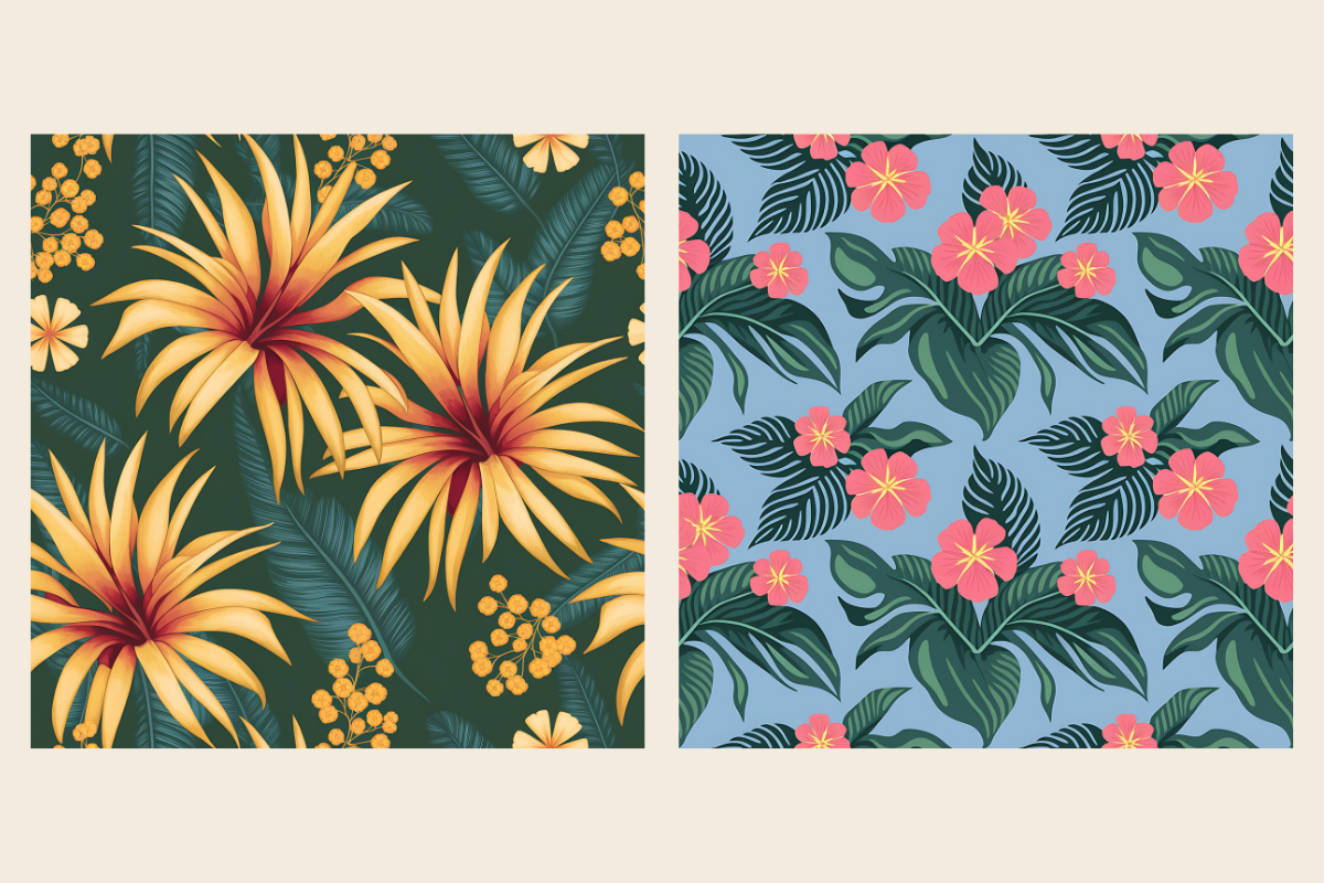 Tropical Floral Pattern Bundle, a Background Graphic by Daffodil Dream Studio (Photo 3 of 3)