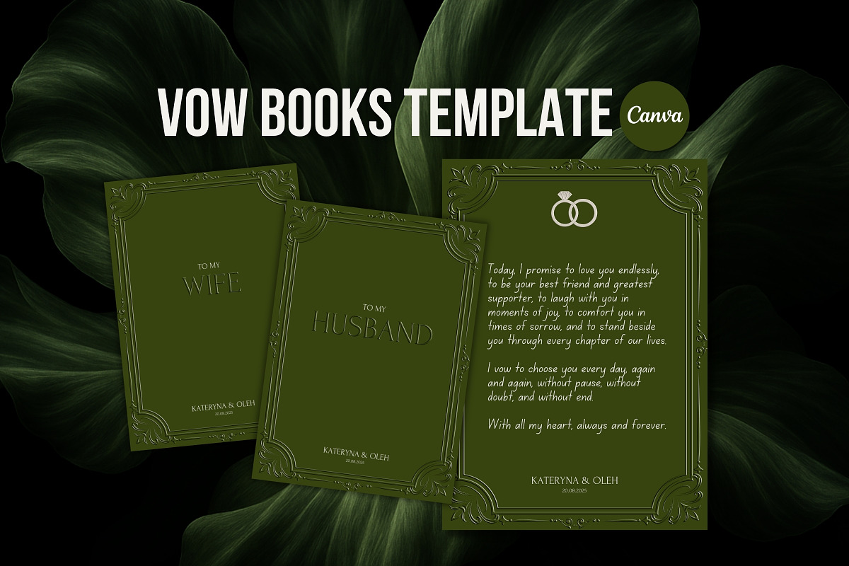 Wedding Vow Book – Canva Template, a Stationery Template by TrendyliciousStore (Photo 1 of 7)
