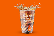Soda Cup 450ml With Ice Mockup, a Cups & Container Mockup by BlackMockup (Thumbnail 6 of 10)