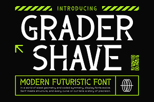 Grader Shave Modern Futuristic Font, a Font by PutraCetol Studio
