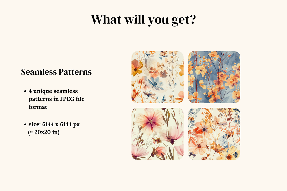 Wildflower Meadow Floral Patterns, a Pattern Graphic by Ninterints (Photo 2 of 19)