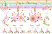 Unicorn Faces Gold Clipart, Pattern, an Illustration by Mia's Graphic Design (Thumbnail 4 of 11)