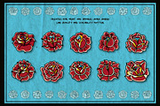 10 Hand Drawn Red Vector Roses, a Decorative Illustration by Fuzzy Poet by DG2 (Thumbnail 2 of 4)