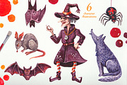 Watercolor set Happy Halloween, an Illustration by AnnieDove (Thumbnail 4 of 8)