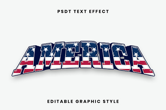 USA Flag Curved Bold Text Effect preview 2