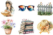 Watercolor Alpine Summer Clipart, an Illustration by Designking (Thumbnail 5 of 5)