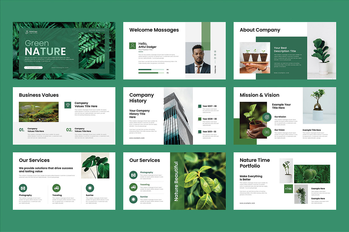 Green - Nature Presentation Template, a Presentation Template by Cleffon_Graphic_Studio (Photo 2 of 4)