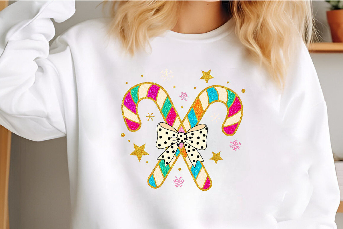 Glitter Christmas Candy Cane PNG, an Illustration by Craft Nest (Photo 2 of 6)