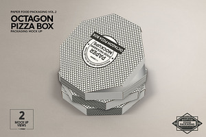 Octagon Pizza Box Packaging Mockup