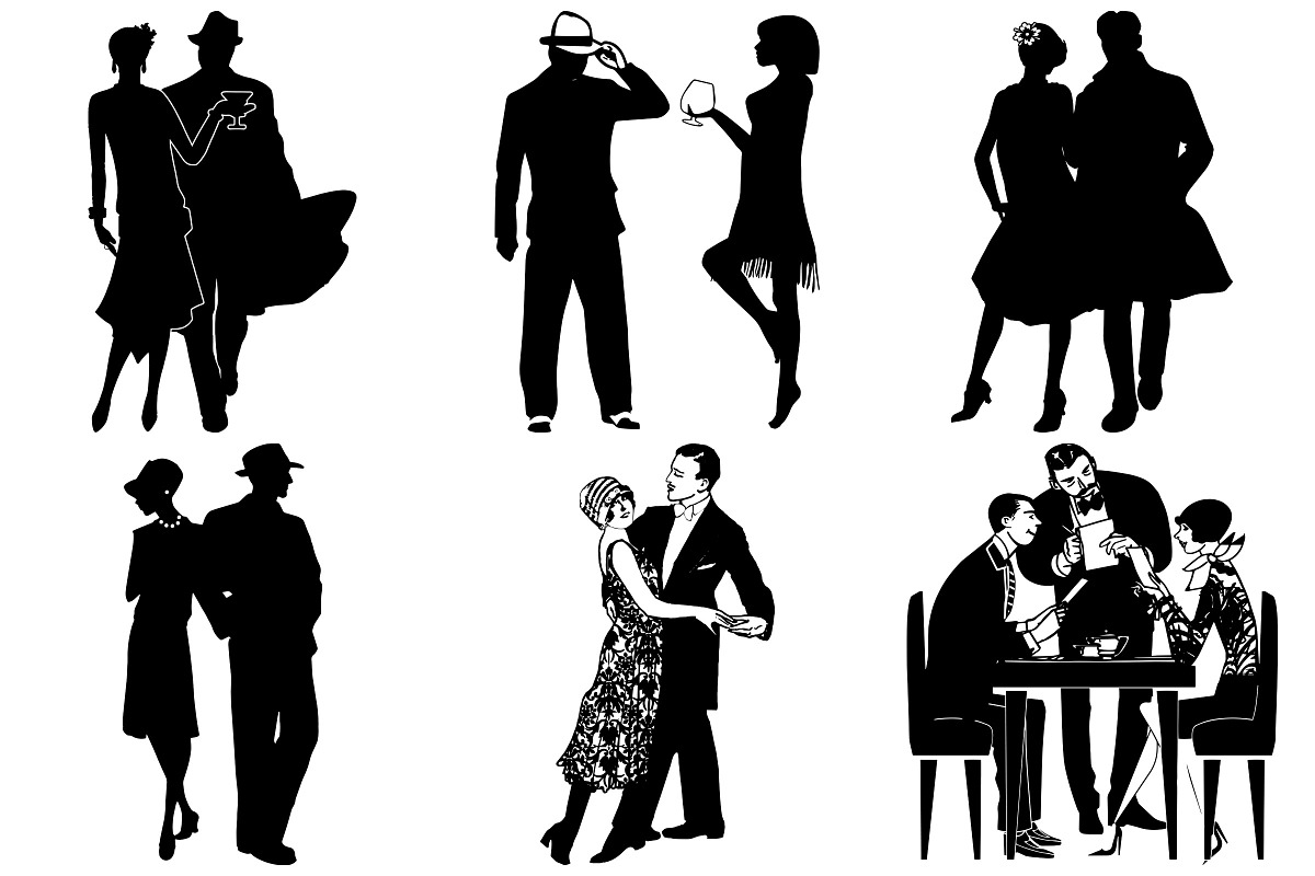 Gatsby Style Jazz Couples AI EPS PNG, an Illustration by FrankiesDaughtersDesign (Photo 2 of 8)