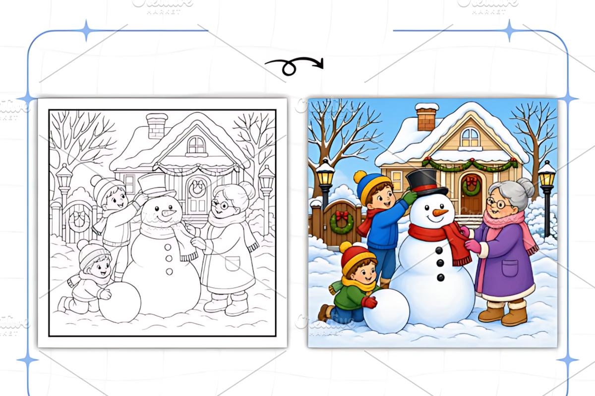 Christmas at Grandma’s Coloring, a Seasonal Illustration by Design Station (Photo 3 of 7)