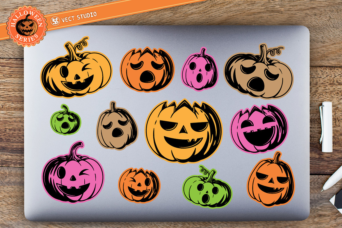 32 Halloween Pumpkin Stamp Brushes, a Brush Add-On by vectstudio (Photo 4 of 10)
