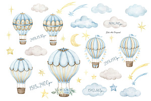 Teddy Bear, Hot Air Balloons Clipart