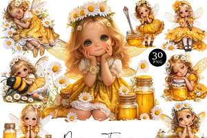 Daisy Fairies Girl Clipart Bundle, a Person Illustration by Design Scotch