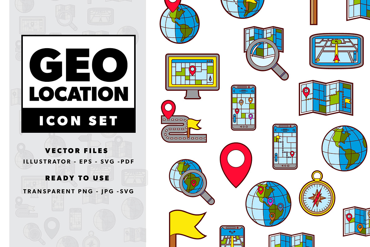 Geolocation Color Line Icons, an Icon by doghead (Photo 1 of 3)