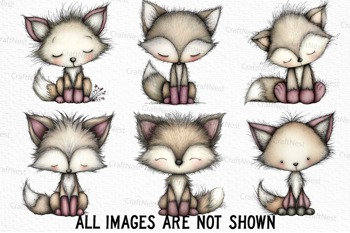 Watercolor Fox with Emotion Clipart, an Illustration by Craft Nest (Photo 4 of 6)