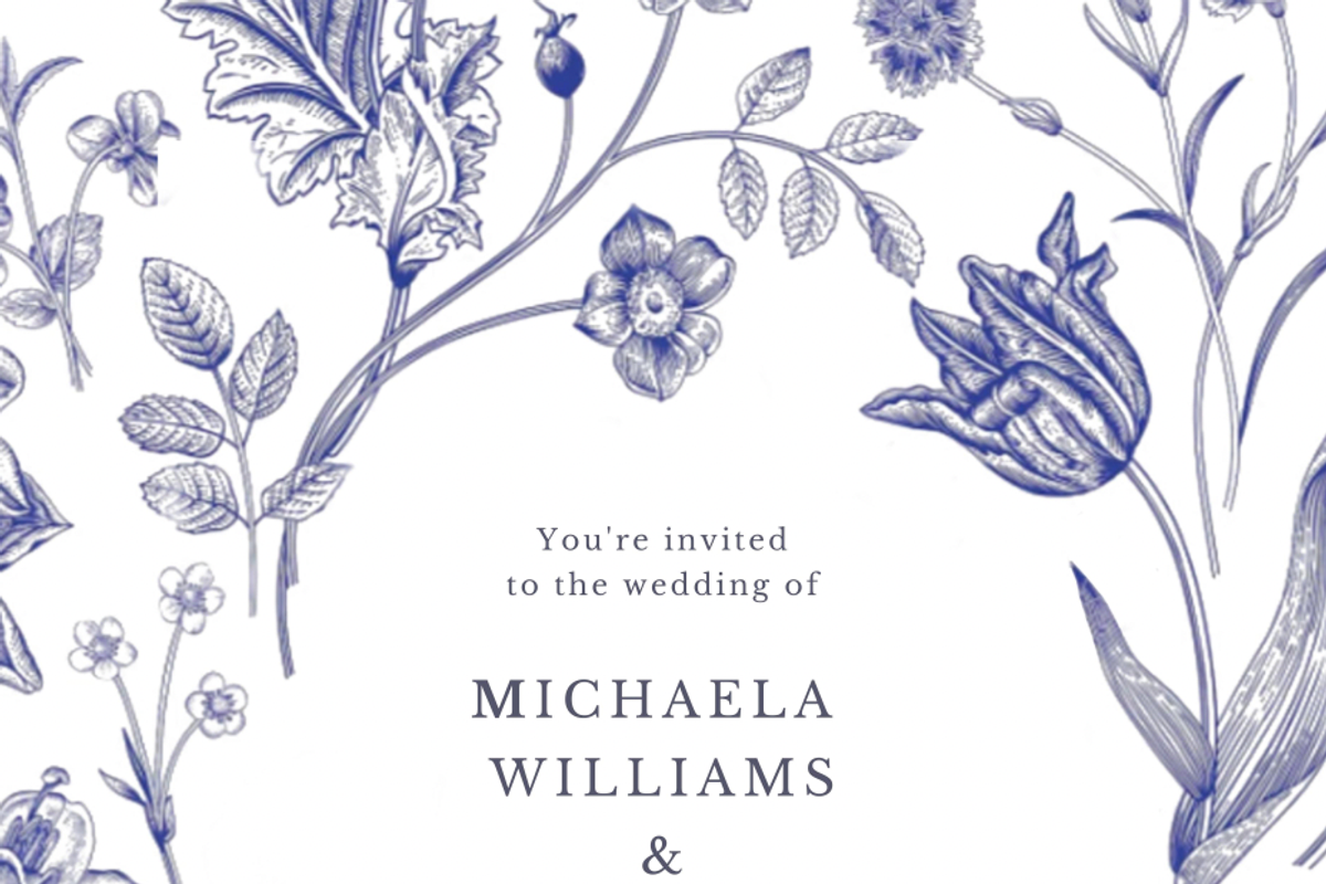 Delft Blue Wedding Invitation Suite, an Invitation Template by ForeverPrint (Photo 5 of 8)