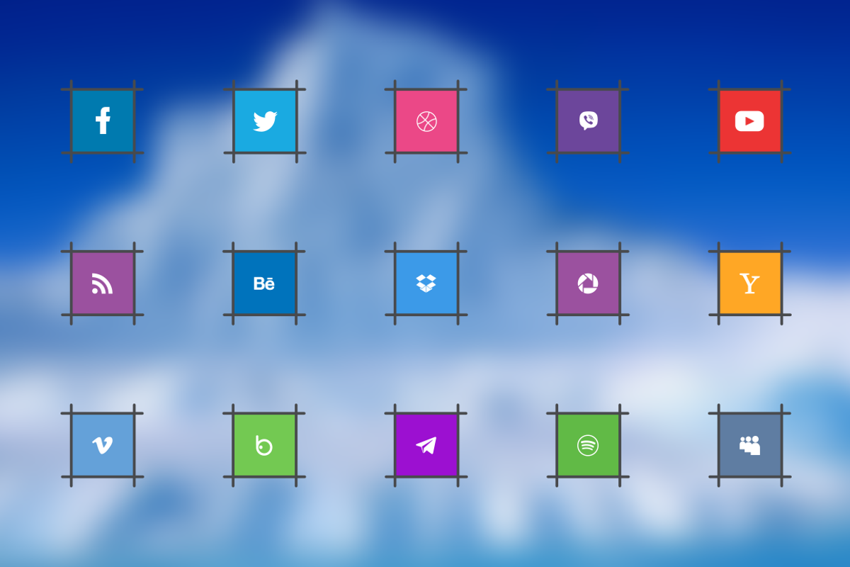 Weird social icon pack(Mutli-Format), an Outline Icon by Saif71 - Shop (Photo 5 of 7)