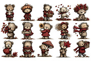Autumn Bear PNG Clipart Bundle, an Animal Illustration by Nicolle's Colorful Art (Thumbnail 5 of 6)