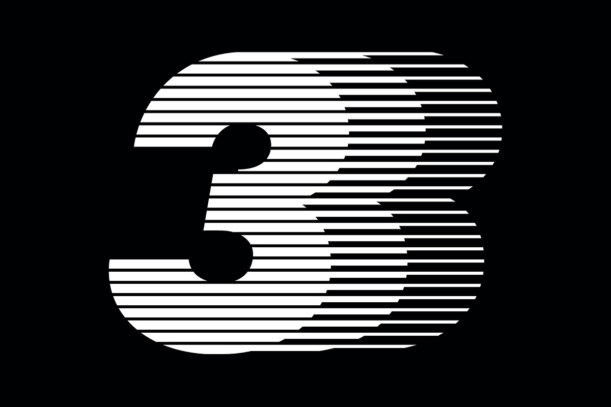 Number 3 speed motion lines logo, a Branding & Logo Template by Leksono (Photo 1 of 2)