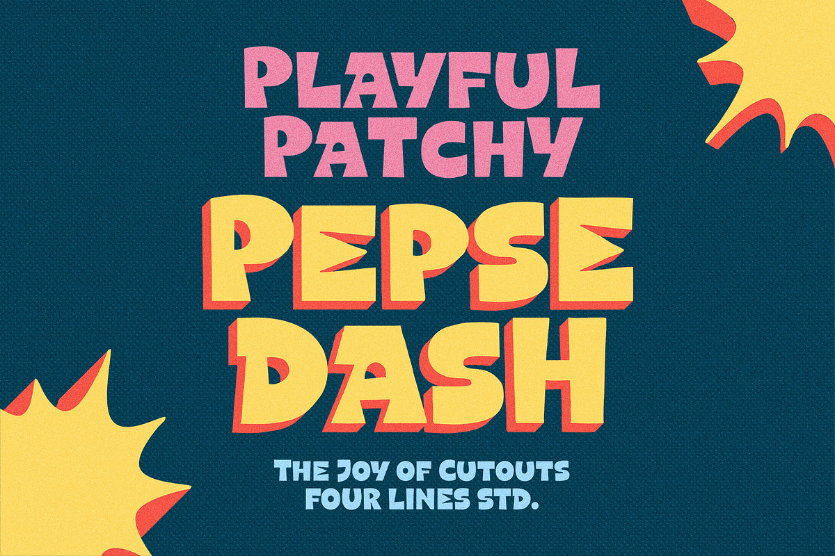Pepse Dash – The Joy of Cutouts, a Font by Four Lines Std. (Photo 1 of 10)