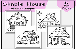 Kawaii Simple House Coloring Pages, a Print Template by Made By Ahmed