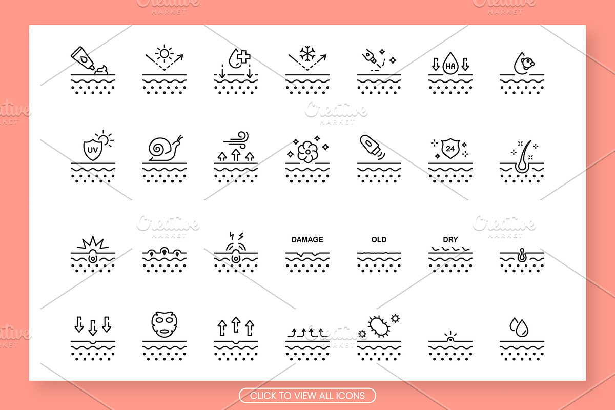 Skin Care Solid and Line Icons Set, a Solid Icon by Vector Creator (Photo 2 of 4)