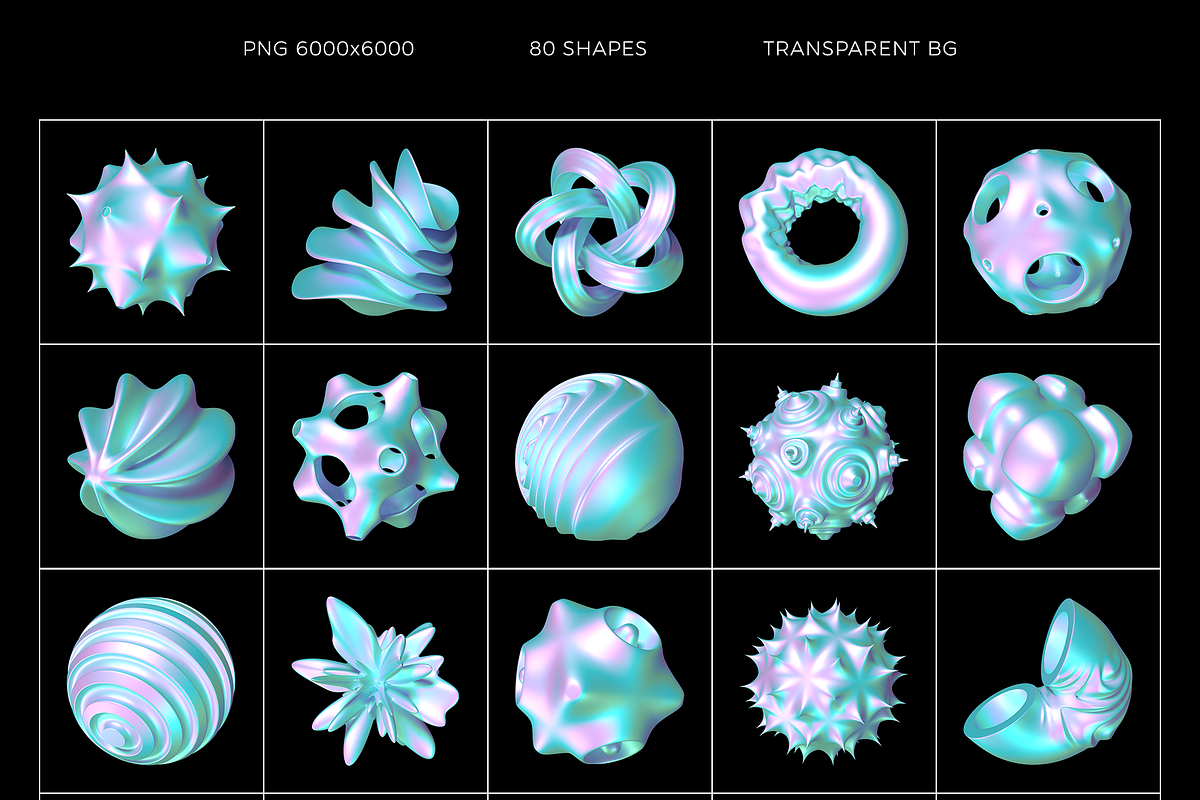 Futuristic holographic 3d shapes, an Object Graphic by Fox's Monday (Photo 4 of 10)