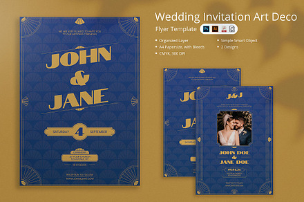 Mabel - Wedding Invitation Art Deco, a Poster Template by Attype