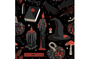 Spooky and dark Halloween seamless, a Texture Illustration by Toltemara