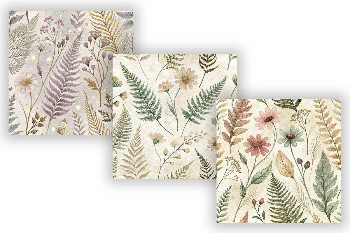 Dried Pressed Botanical Pattern, a Pattern Graphic by FloridPrintables (Photo 4 of 9)