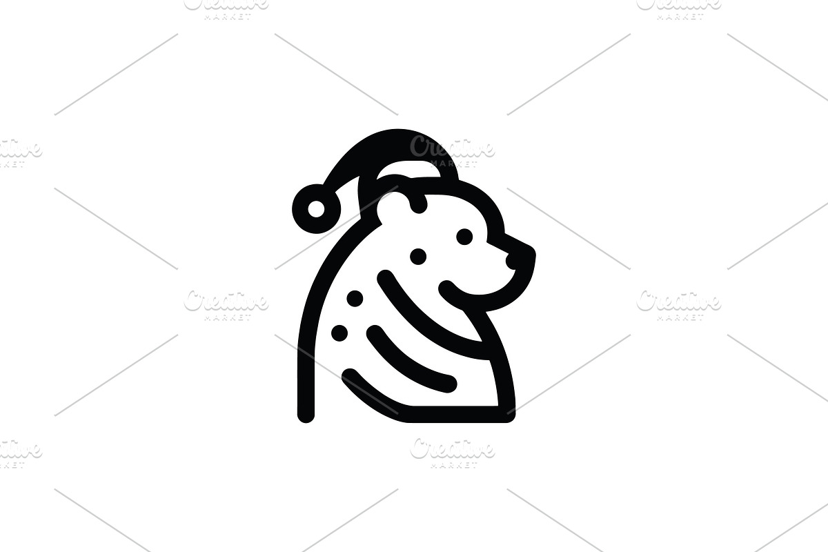 Bear Logo Christmas Hat, a Branding & Logo Template by Vectorium Studio (Photo 1 of 2)