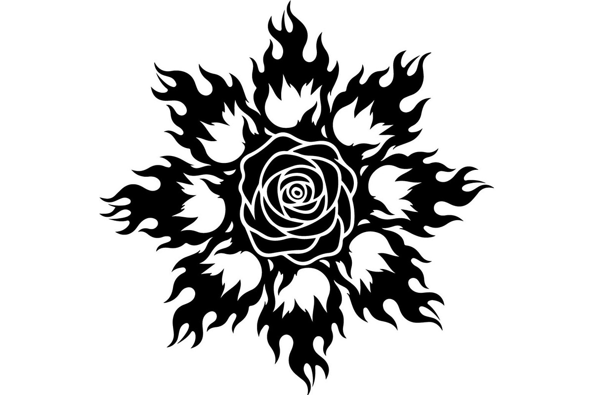 Flaming Rose Floral Ornament Vector, a Decorative Illustration by Designer_Momina (Photo 16 of 21)