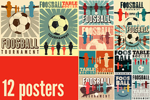 Foosball Table Soccer Grunge Posters