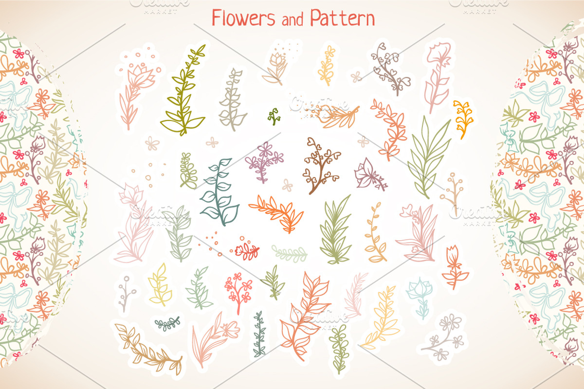 Big set of Floral Elements, a Decorative Illustration by Dreaming_Lucy (Photo 5 of 5)