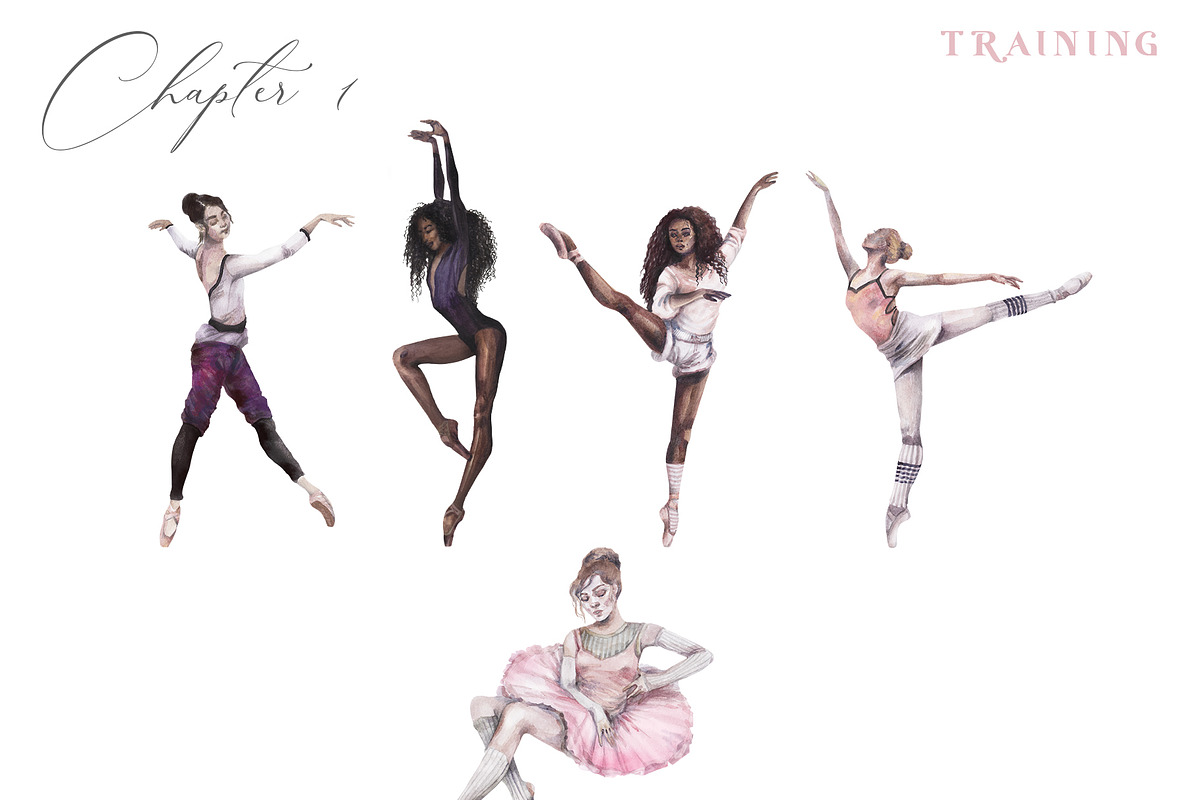 ON POINTE - Watercolor Ballet Set, an Object Illustration by Kaleriia (Photo 2 of 10)