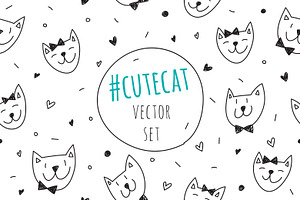 Cute cats: 2 patterns + 2 cards