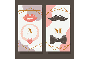 two wedding cards templates, an Illustration by studiogstock