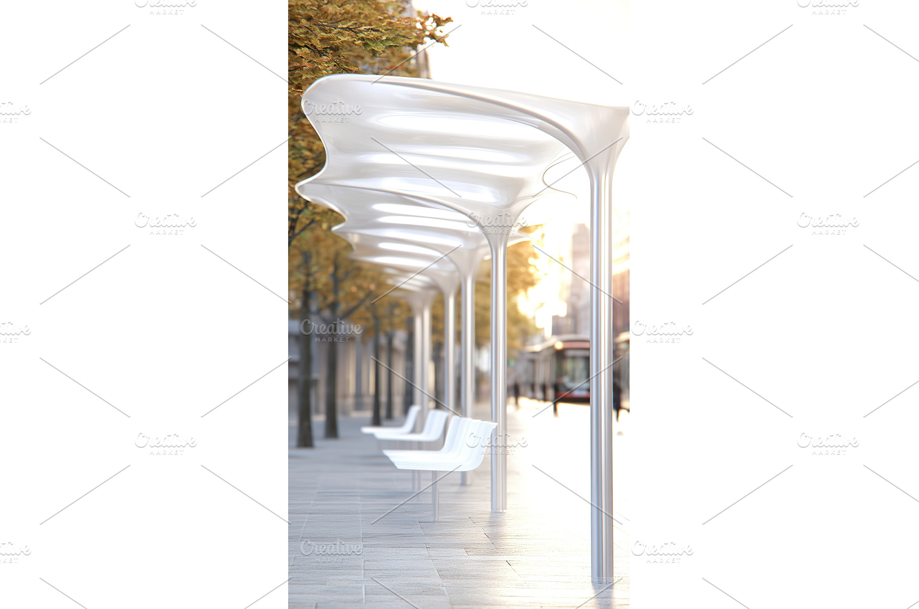 Modern Bus Stop with Unique Design, an Architecture Photo by Lermont51
