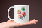 Watercolor Pompon Dahlia flower, a Card Template by Boo Guevara Shop (Thumbnail 13 of 15)