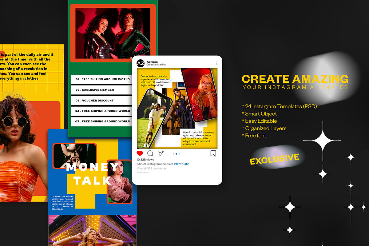 Retro Festfas Instagram | Photoshop, a Social Media Template by Azruca (Photo 4 of 6)