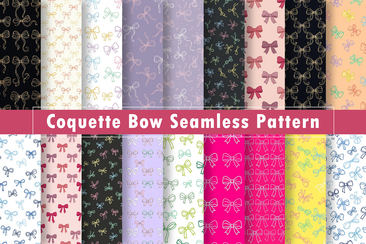 Coquette Bow Seamless Pattern Bundle, a Pattern Graphic by Dream Creation (Photo 1 of 6)