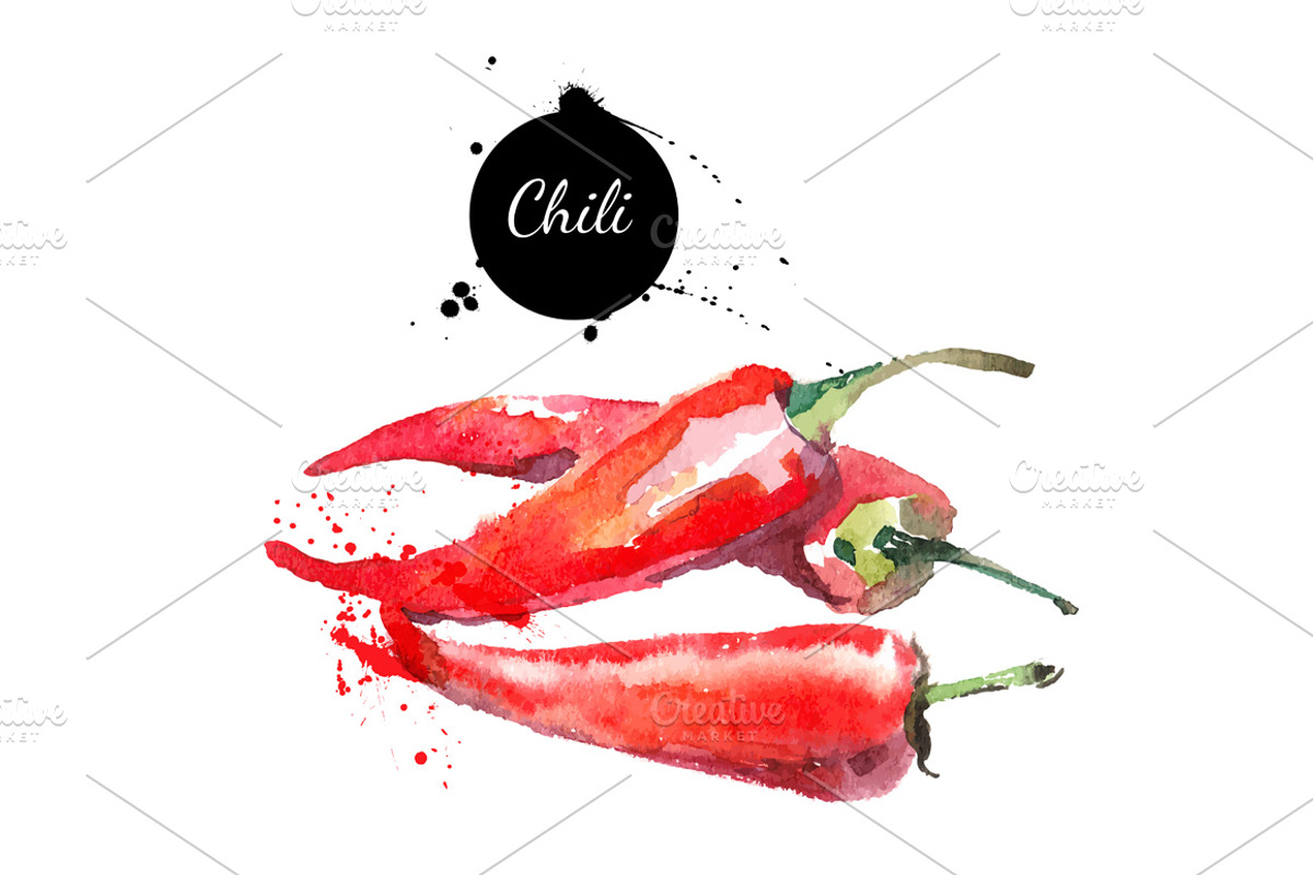 20 Watercolor Vegetables Vector, a Food Illustration by Elena Pimonova (Photo 4 of 5)