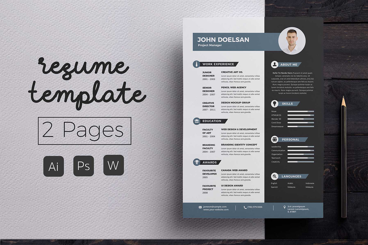 Vol.21 Resume & CV Template, a Resume Template by Hito Graphic (Photo 1 of 8)