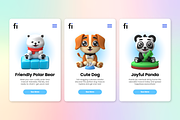 3D Cartoon Animals Icon Set, an Animal 3D Model by Flat Icons (Thumbnail 5 of 8)