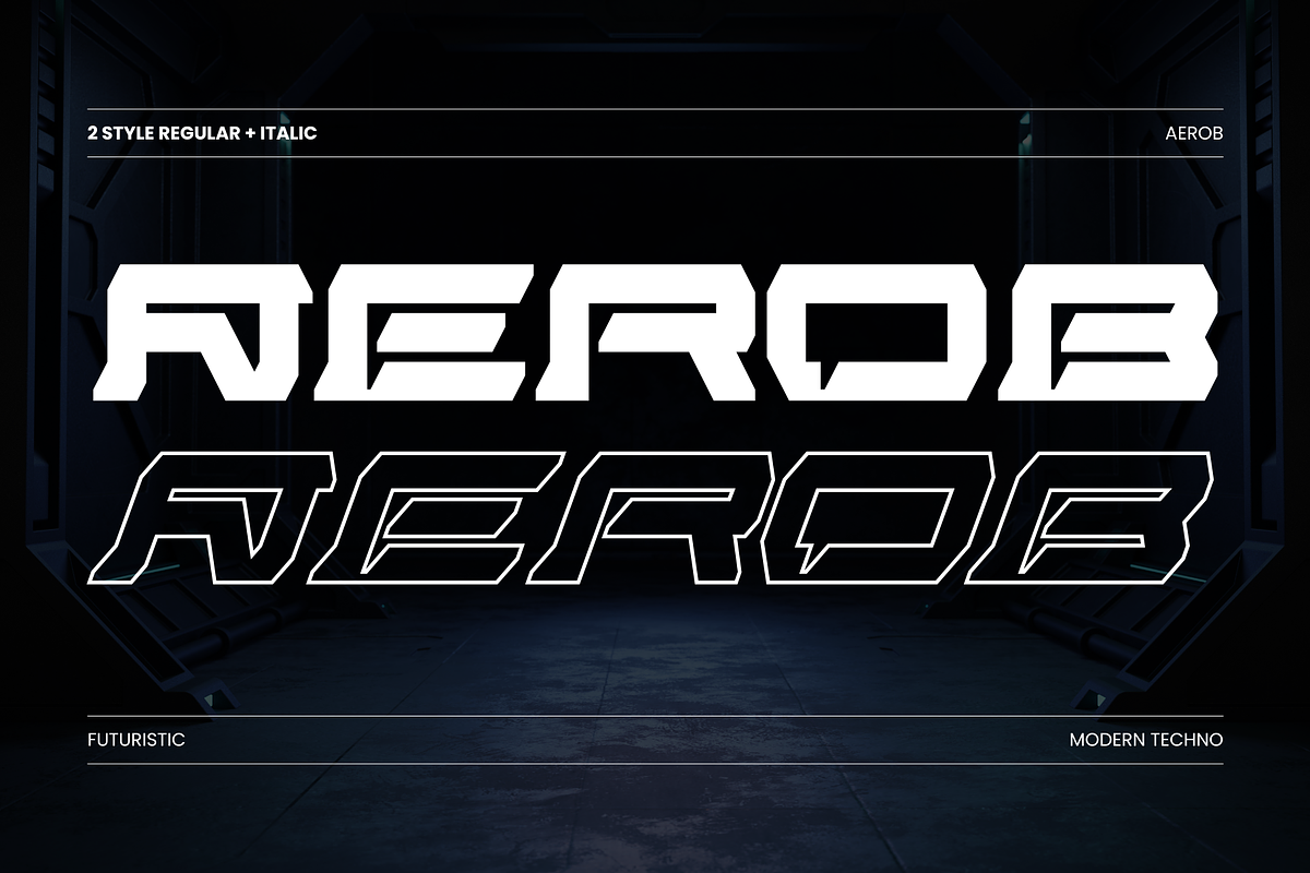 Modern Aerob-  Branding Logo Font, a Sans Serif Font by Nirmana Visual (Photo 4 of 7)