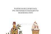 Italian Food Clipart Set, a Decorative Illustration by Pati Charm Studio (Thumbnail 5 of 8)